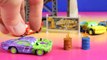 Disney Cars Thomasville Spiral Mountain set With Lightning McQueen Miss Fritter & Demo Derby Cars