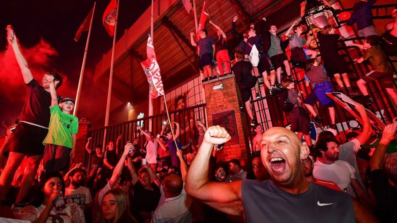 Unbelievable scenes at Anfield as Liverpool fans celebrate Premier League title win