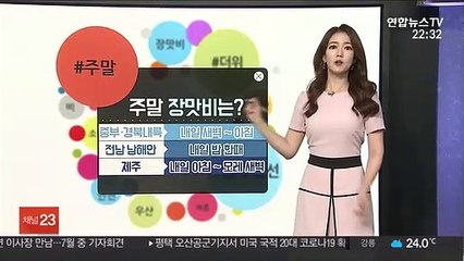 [날씨트리] 주말 내륙 한때 소나기…기온 올라 후텁지근