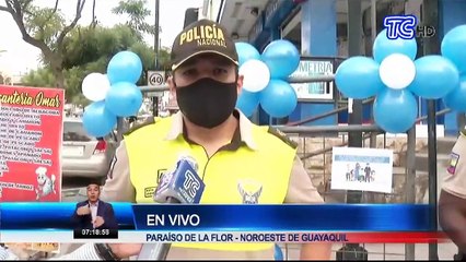Policía Nacional realiza campaña "Cuidamos de ti" para concienciar a moradores de Guayaquil