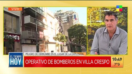 Peligro de derrumbe en el lugar de la explosión en Villa Crespo
