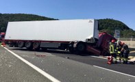 Livorno - Tir in bilico su viadotto Autostrada A12 (26.06.20)