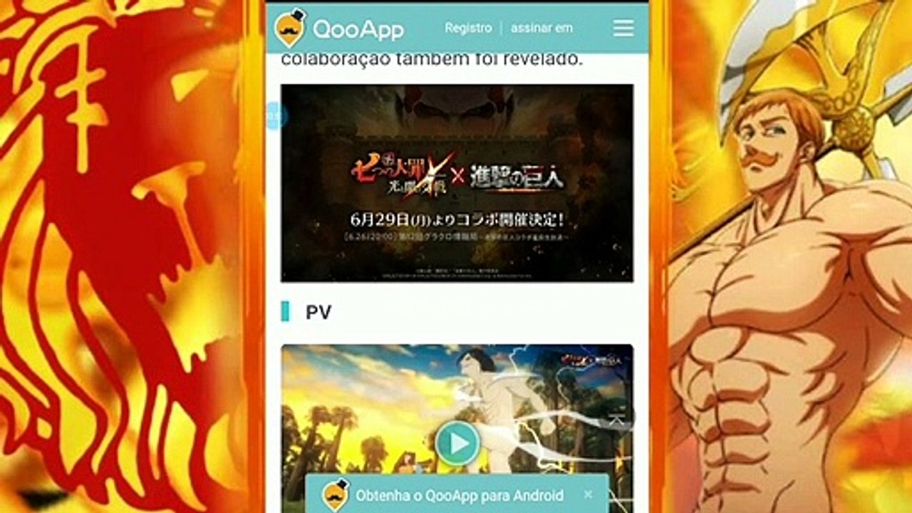 CONFIRMADO! Eren, Mikasa e Levi + Novo Boss do Collab no The Seven Deadly Sins Grand Cross