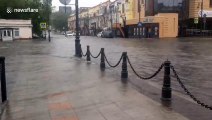 Streets of Vladivostok flooded after heavy rains in Russia