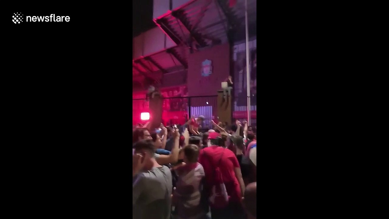 Liverpool fans celebrating title win "told to l...