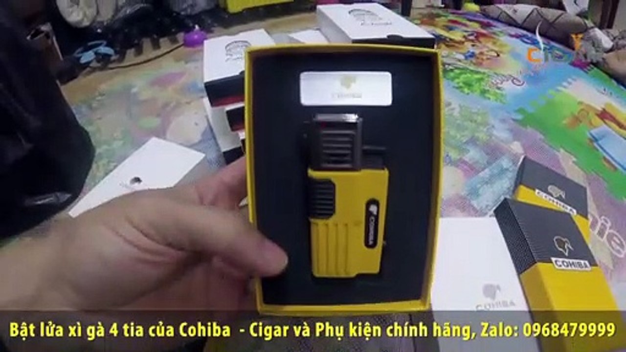 Bật lửa cigar 4 tia cực đẹp của Cohiba mã số CH005 - Chuyên bán khò cigar các loại giá rẻ