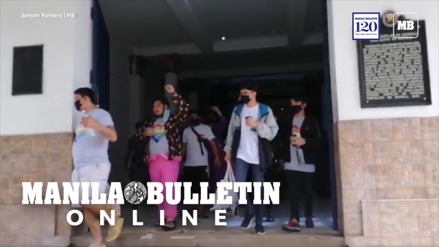 Arrested members of various progressive groups were escorted to Manila City Hall