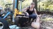 AMAZING Fastest Hommade Worker Firewood Processing Machine, Log Splitter Wood Cutting Chainsaw