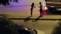 Cadde ortasında kadına şiddet cep telefonu kamerasına yansıdı