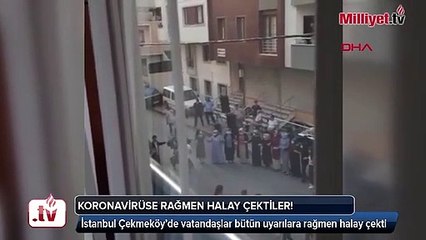 Koronavirüse rağmen sokak düğününde böyle oynadılar!