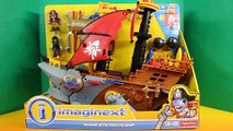Imaginext Shark Bite Pirate Ship Kids Toy Playset   Shark Eats Batman & Superman Nightwing Rescues