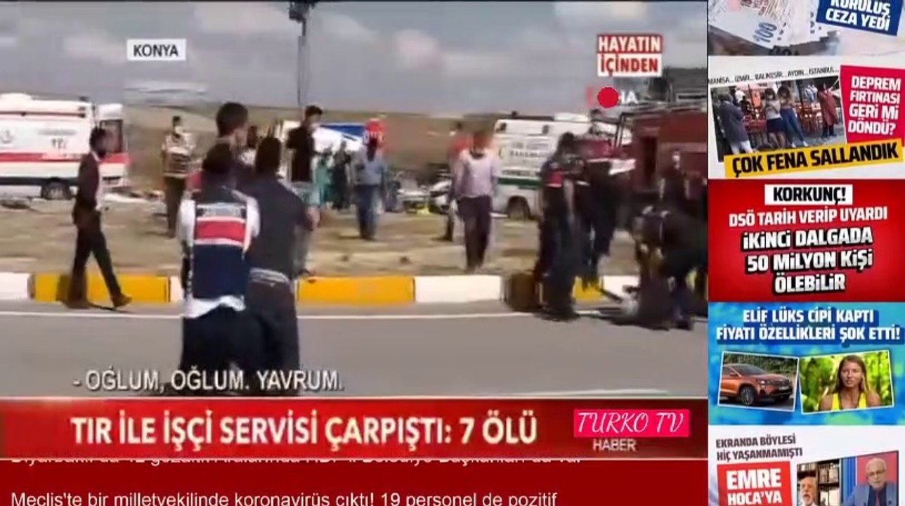 Video Arşivi - Konya'da - işçi servisi ile tır çarpıştı ölü çok sayıda yaralı var