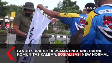 TNI AU dan Komunitas Drone Sosialisasi New Normal Dengan Drone di Pontianak