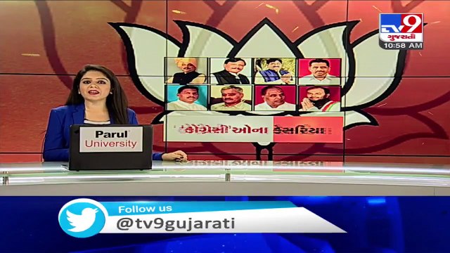 Gandhinagar- Five of eight Congress MLAs that resigned to join BJP shortly