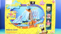 Spongebob Squarepants Pirate Ship Toy Review ! Spongebob Squirts A Shark And Patrick Drives The Boat