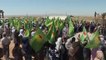 Syrie: des Kurdes syriennes manifestent devant une base américaine contre des offensives turques