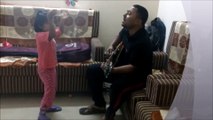 4yr old Jessy singing on papa's guitar strums