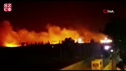 Suriye'nin sınır ilçesini alevler aydınlattı