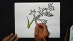 How to draw a tube rose drawing|rajani gandha flower drawing