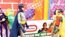 Batman Robin Batgirl & Justice League Bendable Figures Play Basketball On Little Tikes Hot Hoops