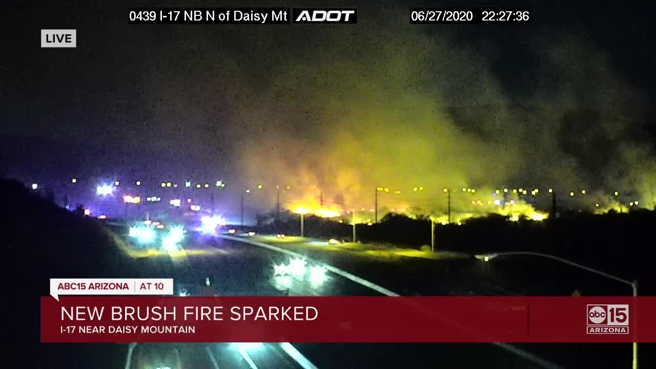 Brush fire sparks off Interstate 17 in north Valley - video Dailymotion