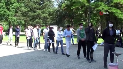 Erzurum’da Covid-19 tedbirleri kapsamında AYT sınavı