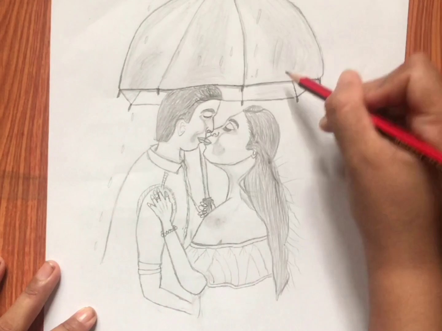 Romantic Couple Pencil Sketch Drawing