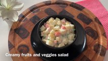 creamy  fruits and veggies salad