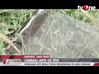 Limbah APD Berserakan di Area Pemakaman Protokol Covid-19