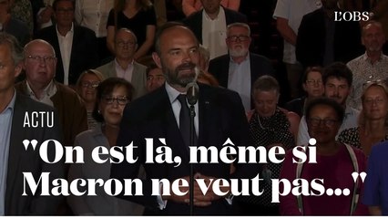 Le discours d'Edouard Philippe légèrement perturbé par des chants anti gouvernement