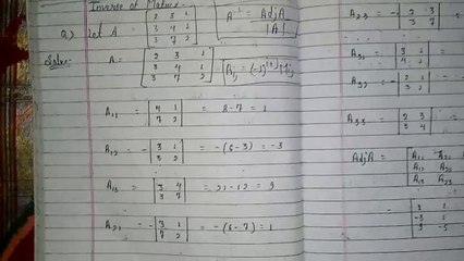 Inverse of a Matrix (3×3) || Determinants (Part-12)