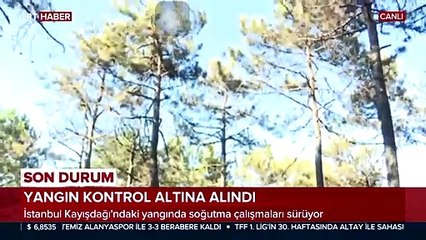TRT canlı yayınında orman yangınna müdahaleyi sunan spikeri su altında kaldı