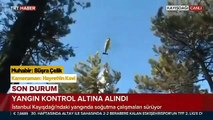 TRT muhabirinin zor anları! Yangın helikopteri suyu üstüne bıraktı