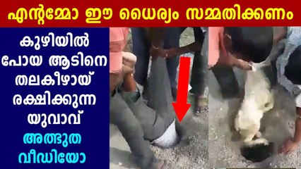 ആടിനെ രക്ഷിക്കാന്‍ ഒരാള്‍ തലകീഴായി കുഴിയിലേക്ക്; പിന്നെ നടന്നത് | Oneindia Malayalam