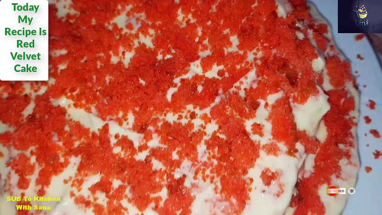 Red Velvet Cake with Butter  Cream Recipe How To Make Red Velvet Cake Recipe By Kitchen With Sana