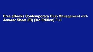 Free eBooks Contemporary Club Management with Answer Sheet (EI) (3rd Edition)