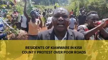 Residents of Kiamware area in Kisii county protest over poor roads.