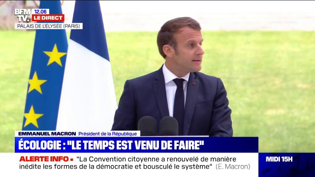 Emmanuel Macron: Un projet de loi spécifique sera présenté à la fin de l'été , incluant les mesures proposées par la convention citoyenne