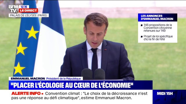 Emmanuel Macron annonce l'injection de 15 milliards d'euros supplémentaires dans la conversion écologique de notre économie