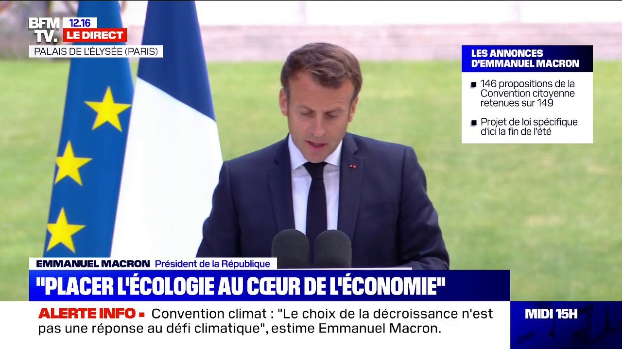 Emmanuel Macron annonce l'injection de 15 milliards d'euros supplémentaires "dans la conversion écologique de notre économie"