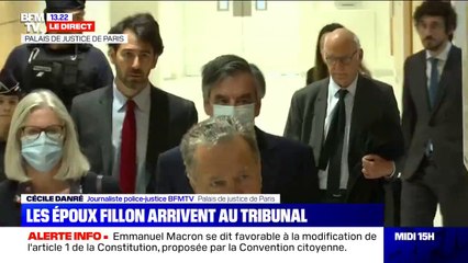 Download Video: François et Pénélope Fillon viennent d'arriver au Palais de Justice de Paris