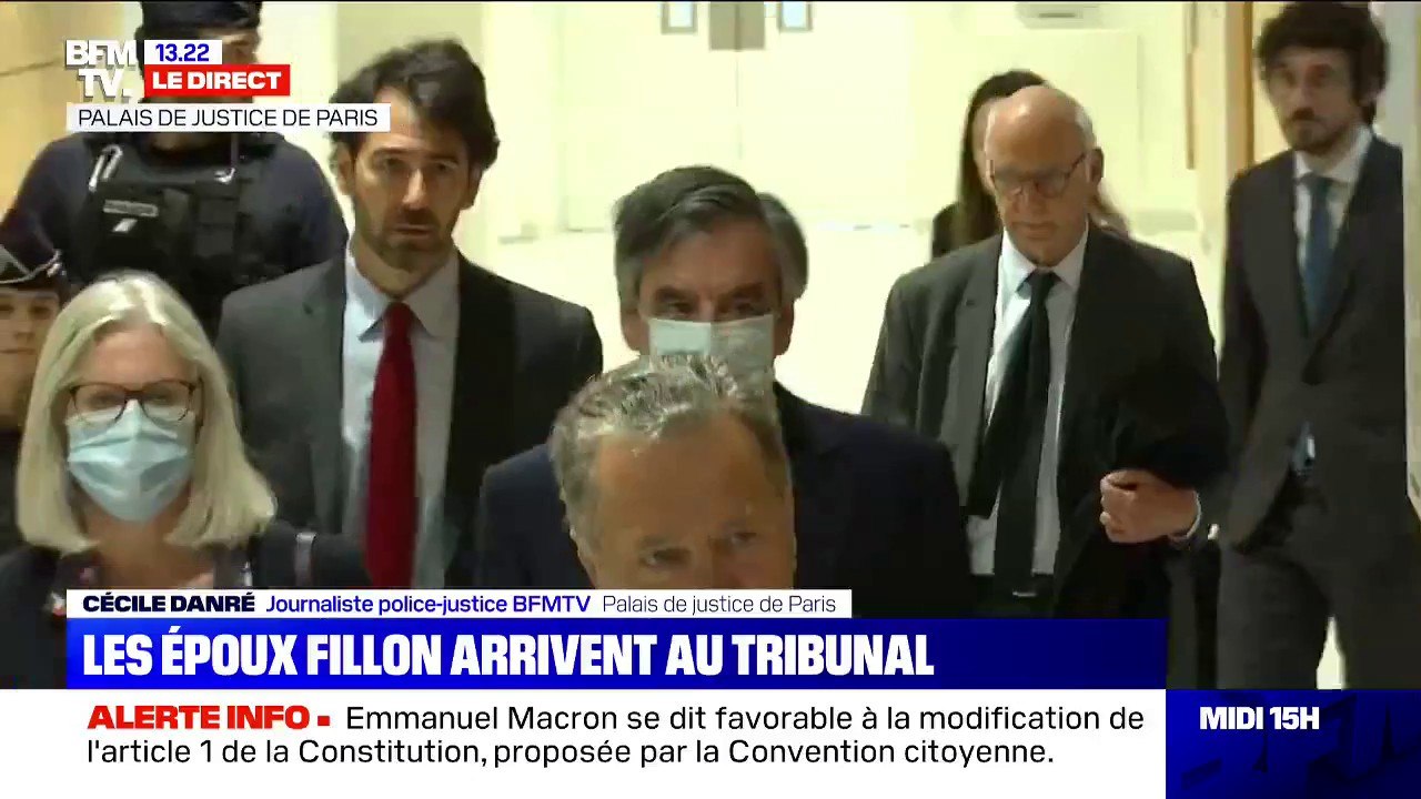François et Pénélope Fillon viennent d'arriver au Palais de Justice de Paris
