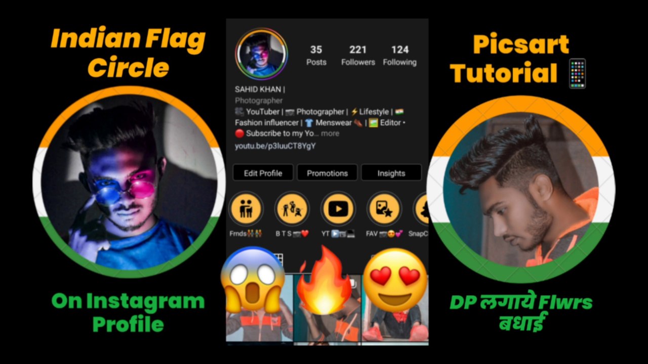 How to Add Indian Flag Color Circle On Instagram Profile / Instagram DP | Picsart Tutorial -SK Pixel