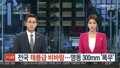 전국 태풍급 비바람…영동 300mm '폭우'