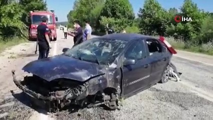 Çanakkalede takla atan otomobilde 4 kişi yaralandı