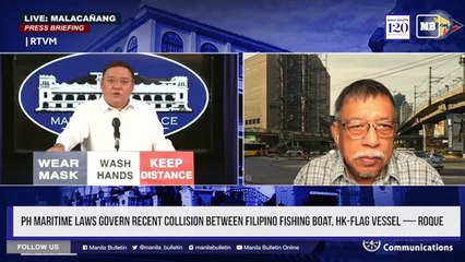 PH maritime laws govern recent collision between Filipino fishing boat, HK-flag vessel — Roque