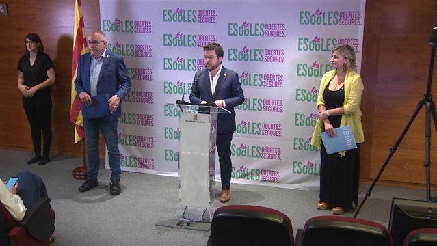 Aragonès, Bargalló y Vergés en rueda de prensa