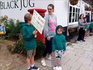 Parents and children staged a protest in Horsham