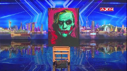 Vilas Nayak Paints Giant Joker Portrait In 2.5 Minutes _ Asia’s Got Talent Episode 5