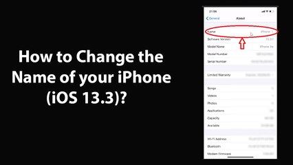How to Change the Name of your iPhone (iOS 13.3)?